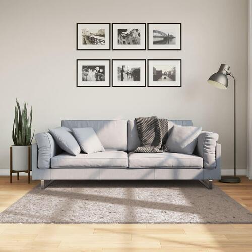 Shaggy gulvtæppe PAMPLONA 160x160 cm høj luv beige