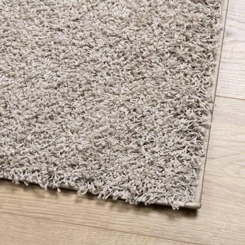 Shaggy gulvtæppe PAMPLONA 160x160 cm høj luv beige