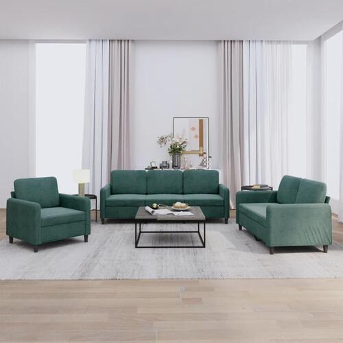 3 personers sofa velour mørkegrøn