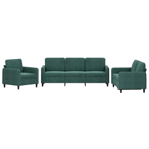 3 personers sofa velour mørkegrøn
