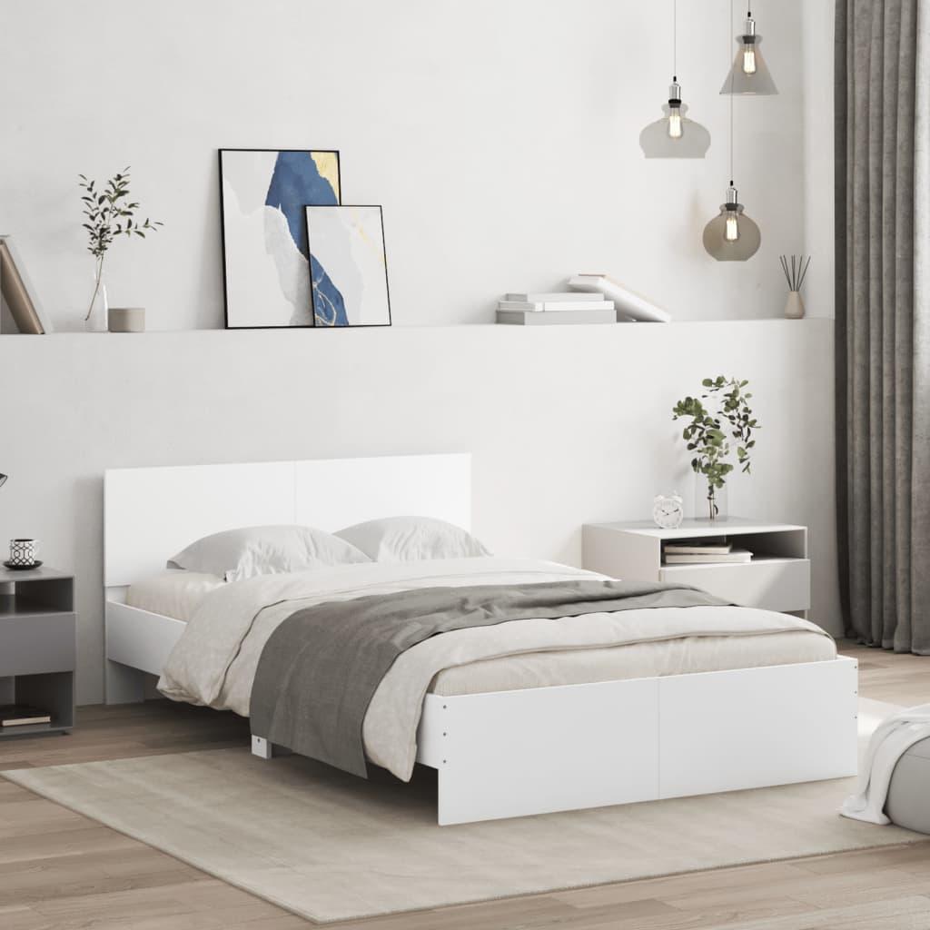 Sengeramme med sengegavl 120×200 cm - hvid