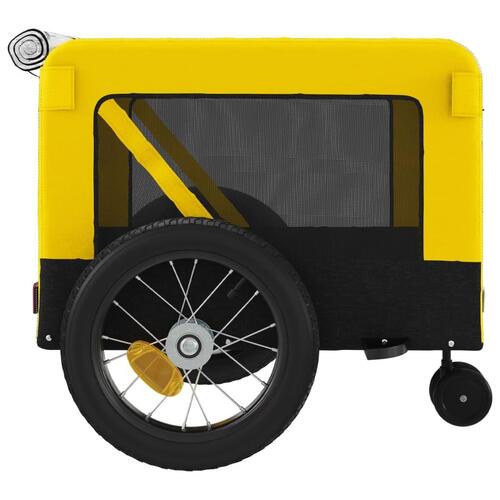 Hundetrailer til cykel oxfordstof og jern gul og sort