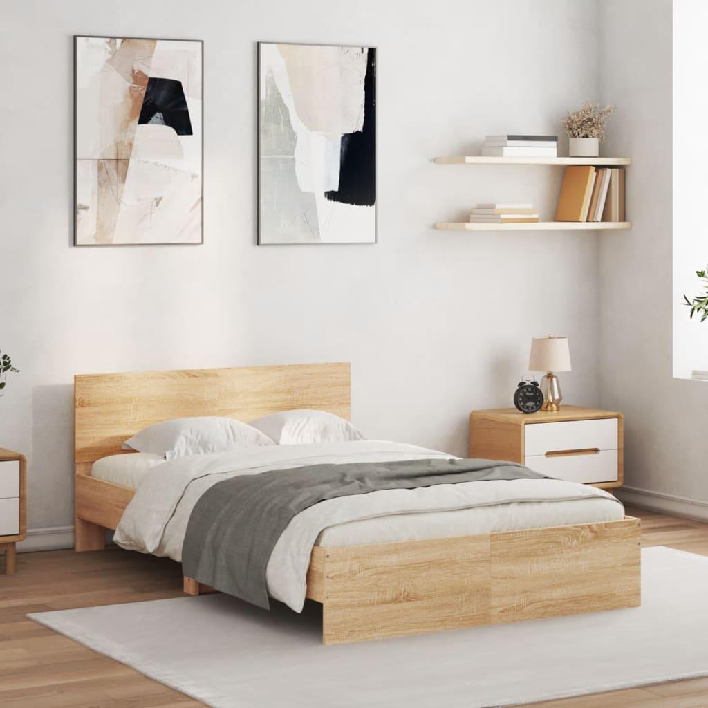 Sengeramme med sengegavl 120x200 cm - sonoma-eg
