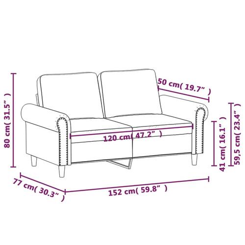 2-personers sofa 120 cm kunstlæder cappuccino