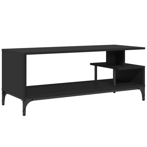 Tv-bord 102x40x41 cm konstrueret træ pulverlakeret stål sort