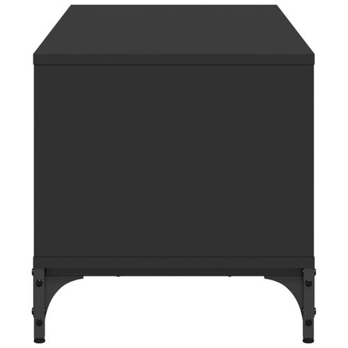 Tv-bord 102x40x41 cm konstrueret træ pulverlakeret stål sort