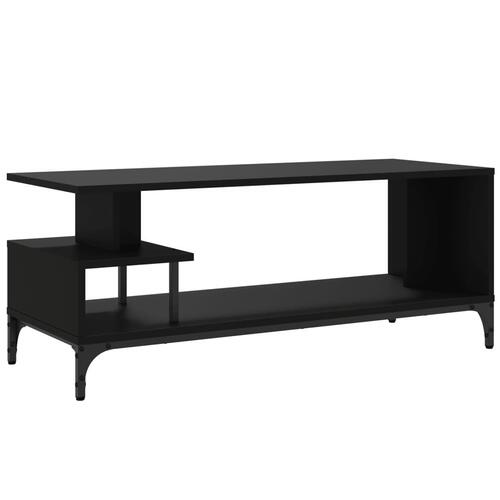 Tv-bord 102x40x41 cm konstrueret træ pulverlakeret stål sort