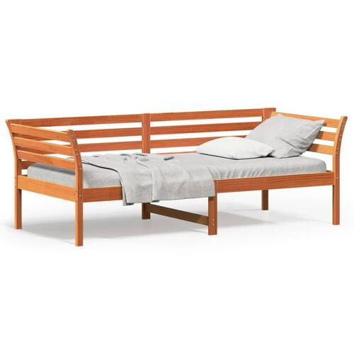 Daybed uden madras 100x200 cm massivt fyrretræ gyldenbrun