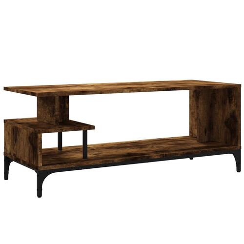 Tv-bord 102x40x41 cm konstrueret træ og stål røget eg