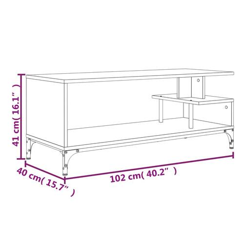 Tv-bord 102x40x41 cm konstrueret træ og stål røget eg