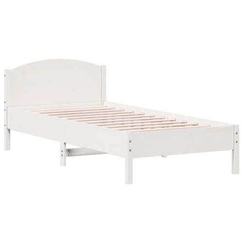 Sengeramme 90×200 cm i massivt fyrretræ - hvid