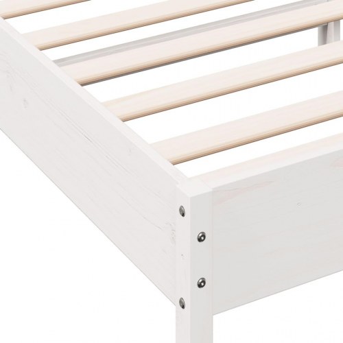 Sengeramme 90×200 cm i massivt fyrretræ - hvid