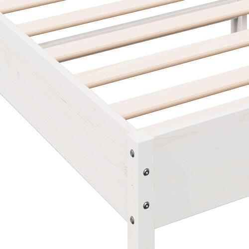 Sengeramme uden madras 75x190 cm massivt fyrretræ hvid