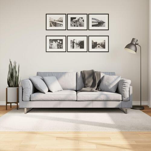 Gulvtæppe IZA 140x200 cm kort luv skandinavisk look cremefarvet