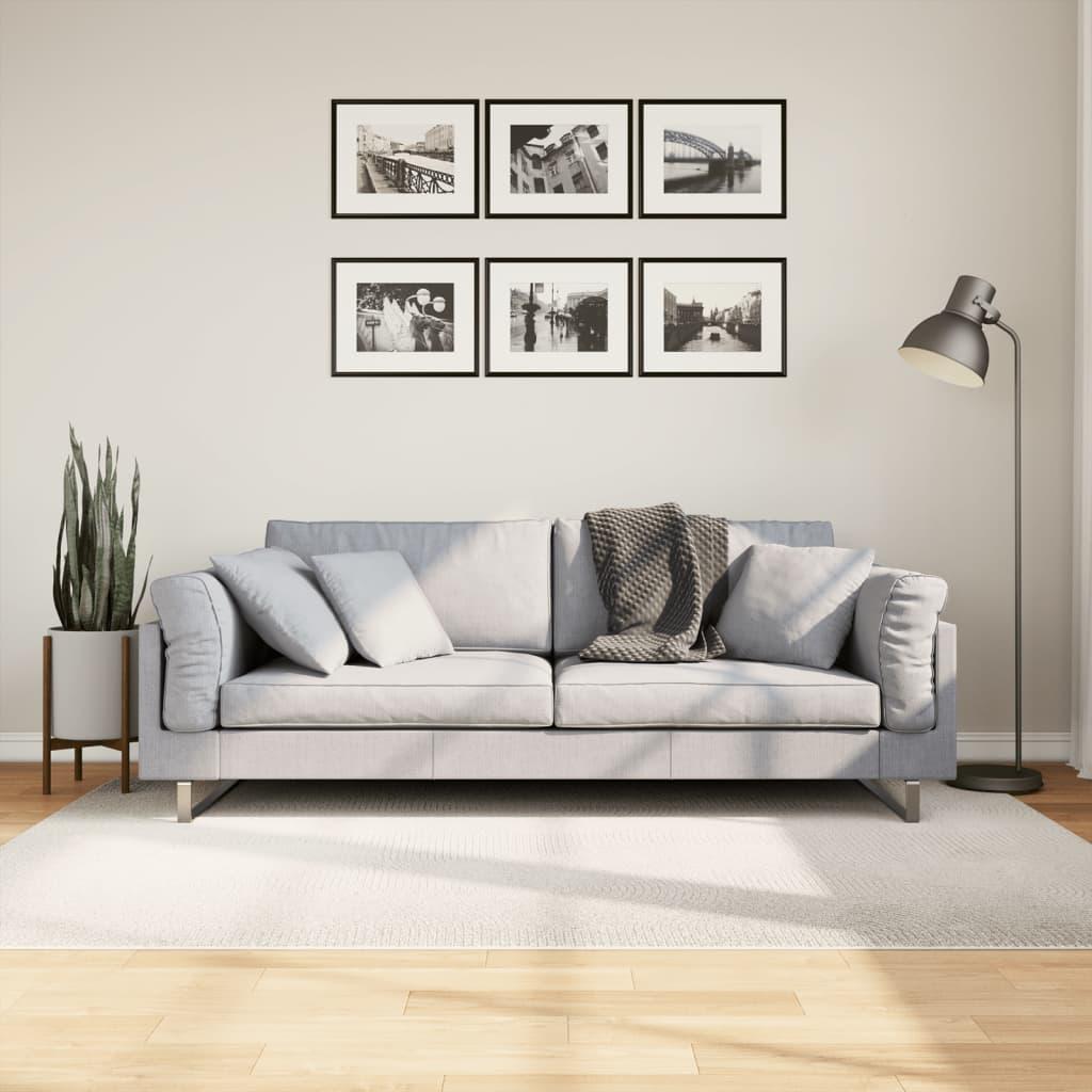 Gulvtæppe IZA 140x200 cm kort luv skandinavisk look cremefarvet
