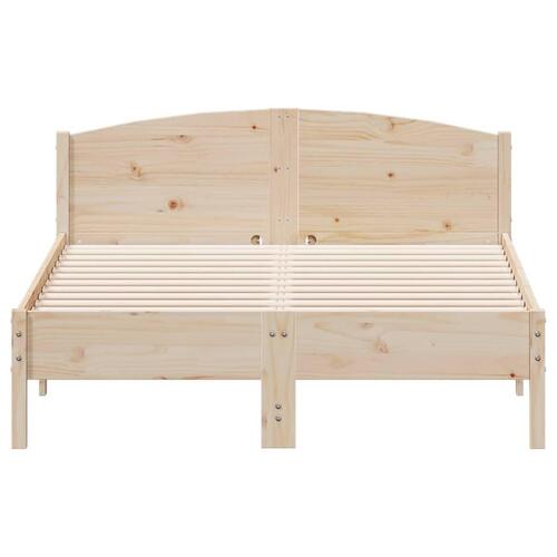 Sengeramme uden madras 135x190 cm massivt fyrretræ hvid