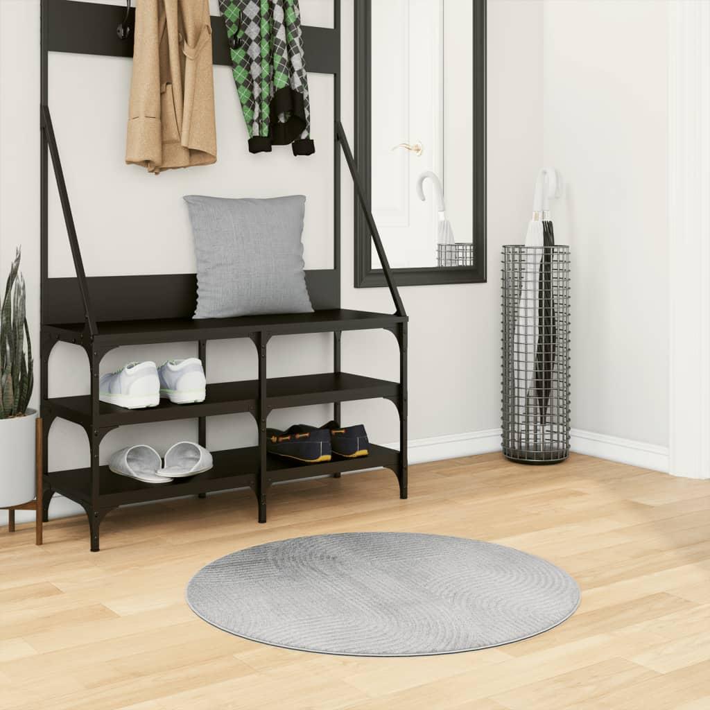 Gulvtæppe IZA Ø 80 cm kort luv skandinavisk look grå