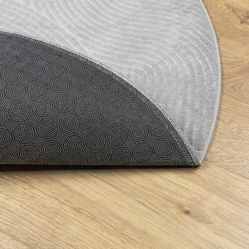 Gulvtæppe IZA Ø 80 cm kort luv skandinavisk look grå