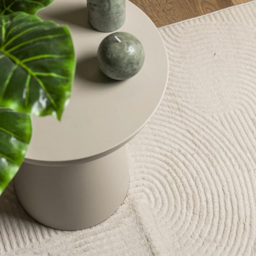 Gulvtæppe IZA 200 × 280 cm - kort luv, skandinavisk look, cremefarvet