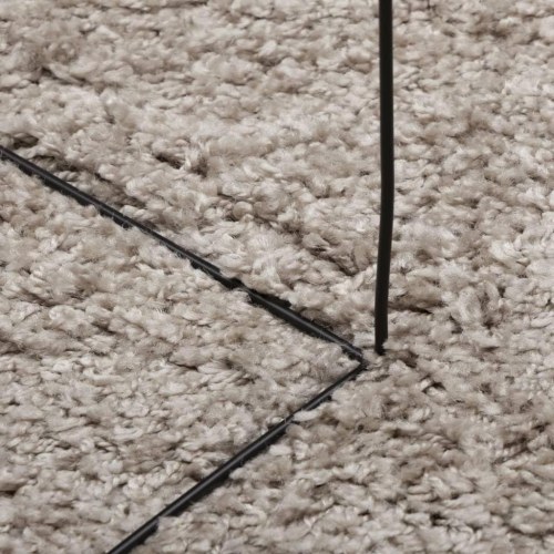 Shaggy gulvtæppe PAMPLONA Ø 240 cm høj luv beige