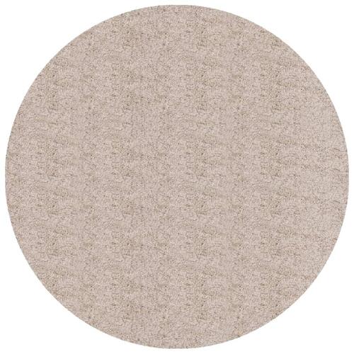 Shaggy gulvtæppe PAMPLONA Ø 160 cm høj luv beige