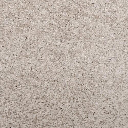 Shaggy gulvtæppe PAMPLONA Ø 160 cm høj luv beige