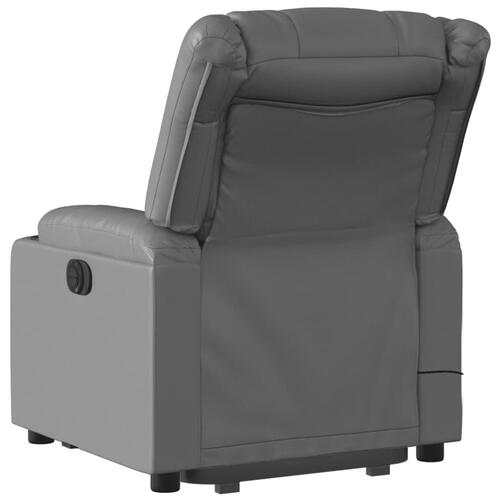 Løftestol med massagefunktion kunstlæder grå