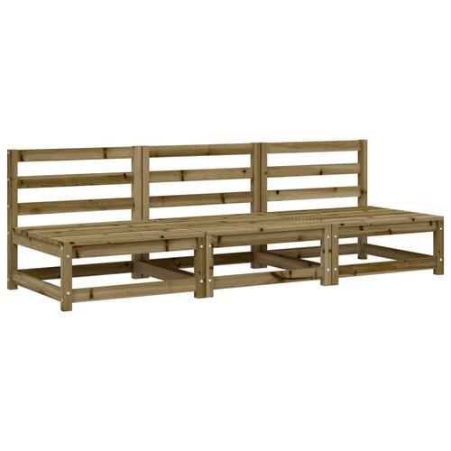 Sofamodul 3 stk. 70x70x67 cm uden armlæn imprægneret fyrretræ