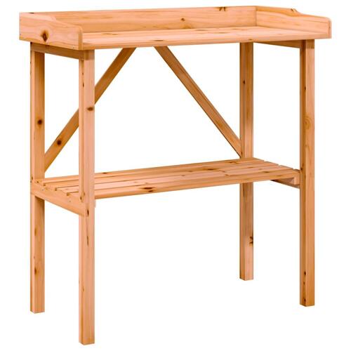 Plantebord med hylde 78x38x82,5 cm massivt grantræ brun
