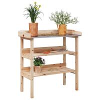 Plantebord med hylder 78x38x82,5 cm massivt grantræ