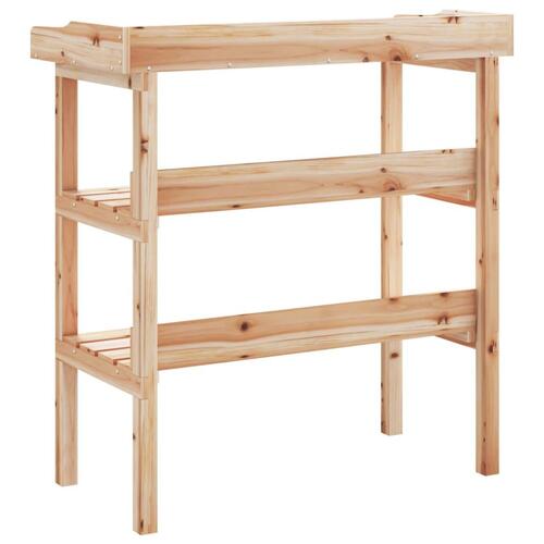 Plantebord med hylder 78x38x82,5 cm massivt grantræ