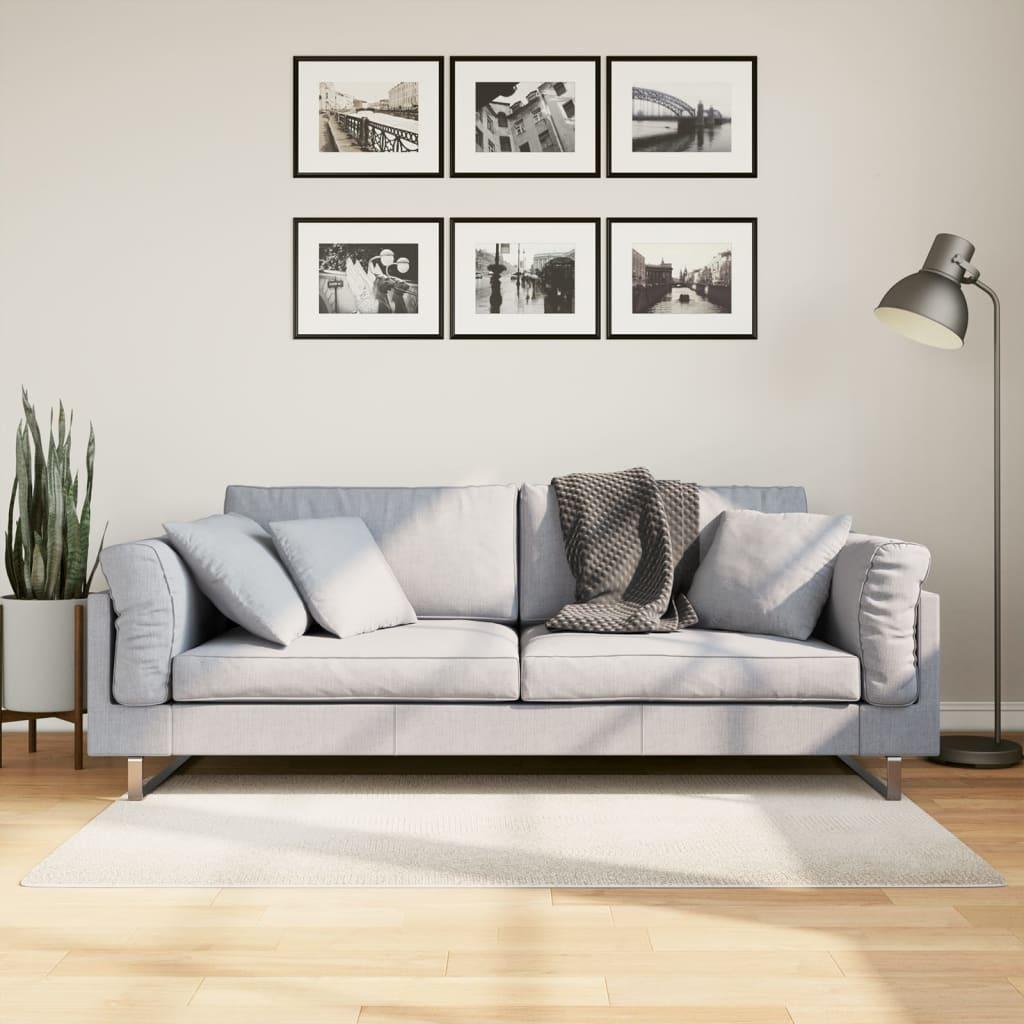 Gulvtæppe IZA 80x150 cm kort luv skandinavisk look cremefarvet
