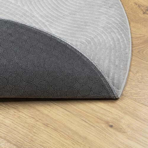 Gulvtæppe IZA Ø 120 cm kort luv skandinavisk look grå