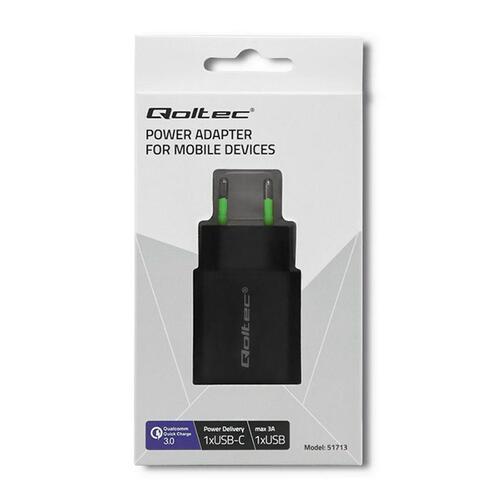 Vægoplader Qoltec 51713 Sort 18 W