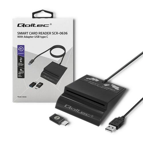 Kortlæser Qoltec 50636 Sort