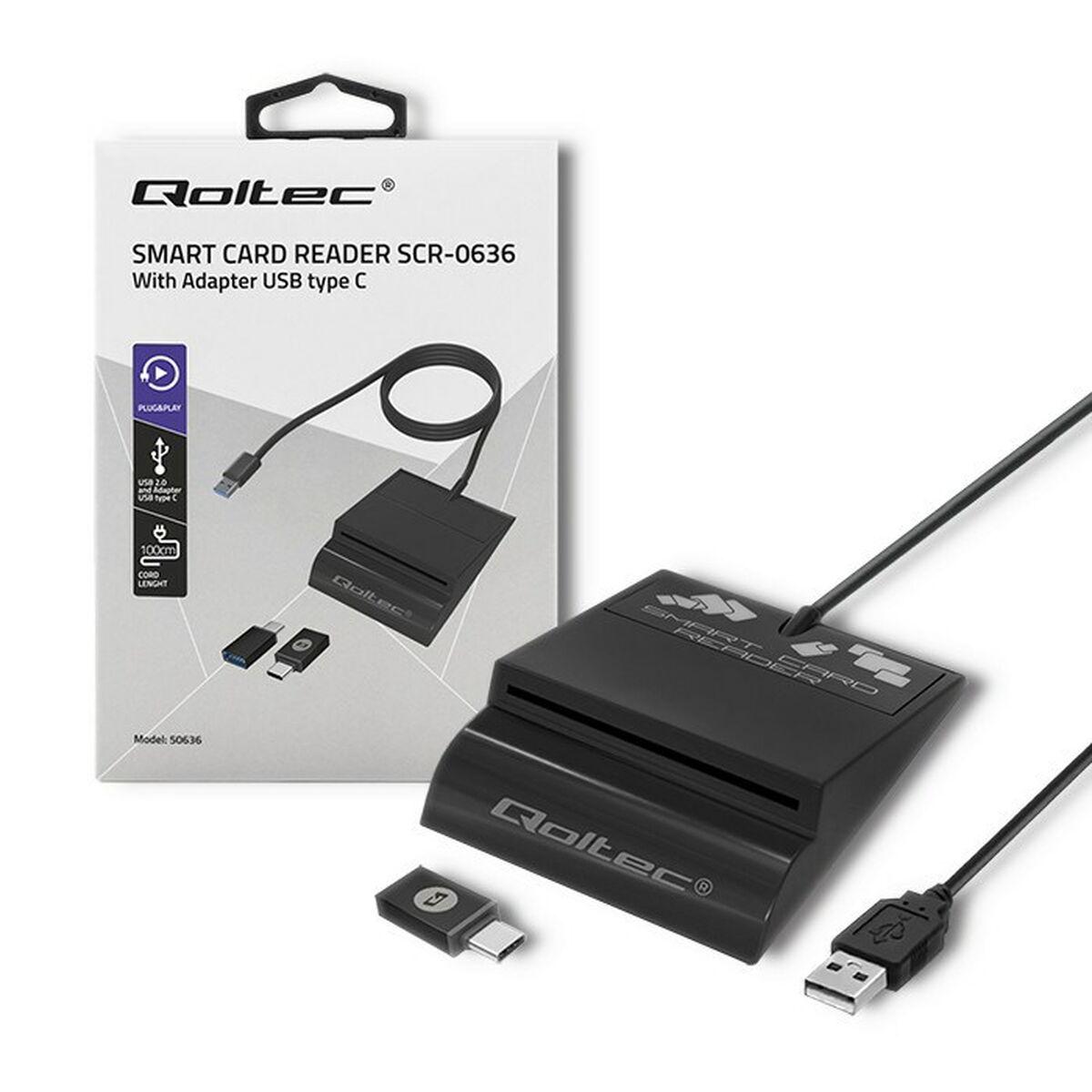 Kortlæser Qoltec 50636 Sort