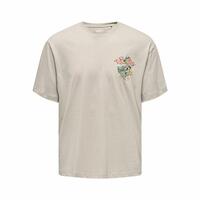 Kortærmet T-shirt til Mænd Only & Sons Onsdisney Life Rlx Beige L