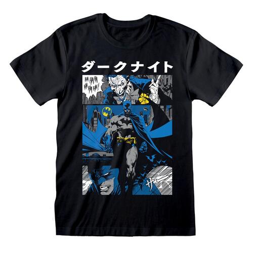 Kortærmet T-shirt Batman Manga Cover Sort Unisex XXL