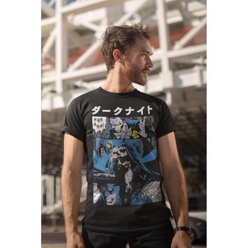 Kortærmet T-shirt Batman Manga Cover Sort Unisex XXL