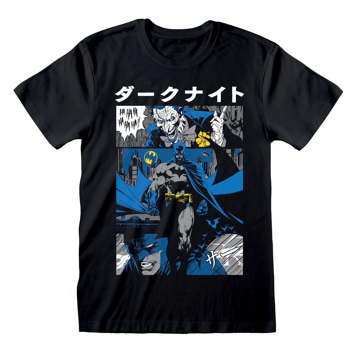 Kortærmet T-shirt Batman Manga Cover Sort Unisex L