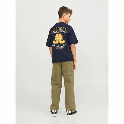 Børne Kortærmet T-shirt Jack & Jones Jorcole Back Print Marineblå 98 cm