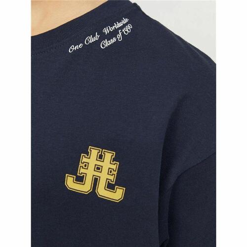 Børne Kortærmet T-shirt Jack & Jones Jorcole Back Print Marineblå 98 cm