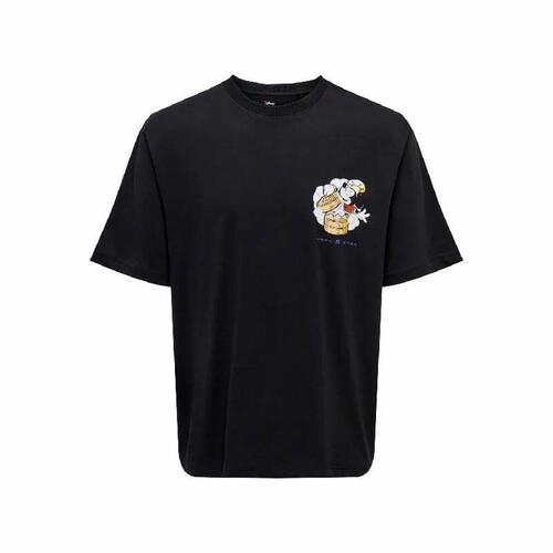 Kortærmet T-shirt til Mænd Only & Sons Onsdisney Life Rlx Sort S