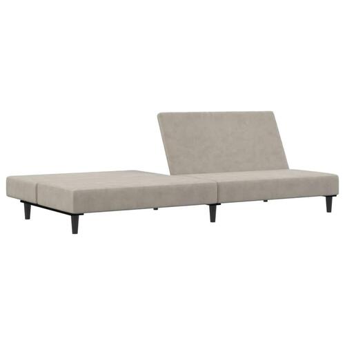 2-personers sovesofa fløjl lysegrå