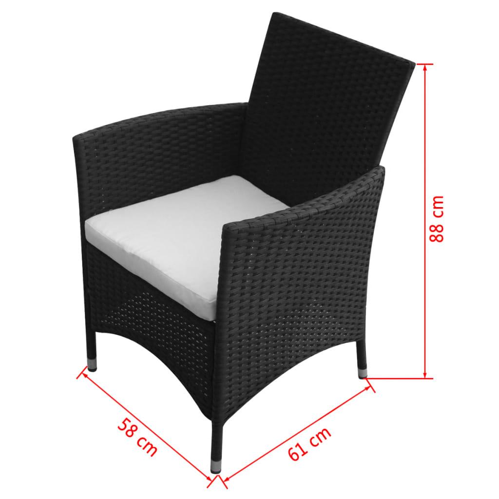 Havestole 2 stk. polyrattan sort