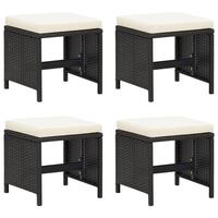 Haveskamler 4 stk. med hynder polyrattan sort