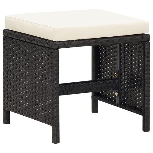 Haveskamler 4 stk. med hynder polyrattan sort