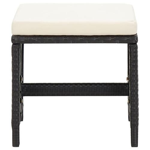 Haveskamler 4 stk. med hynder polyrattan sort