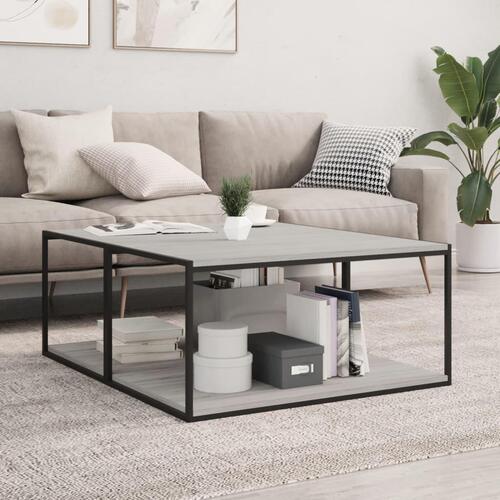 Væghylder 4 stk. 80x50x1,5 cm konstrueret træ grå sonoma-eg