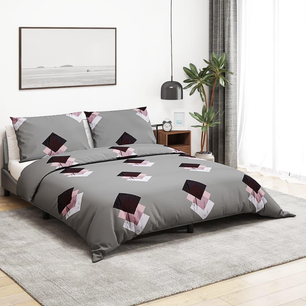 Sengetøj 200x220 cm bomuld grå